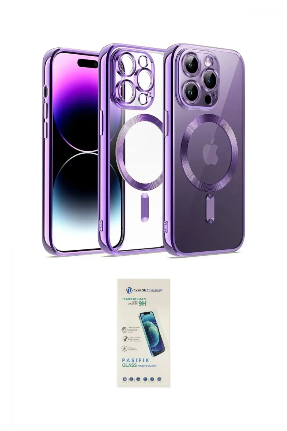 ieg™ iPhone 13 Pro Max Kılıf Nova Işık Özel Seri - Şeffaf Pasifik Cam Ekran Koruyucu