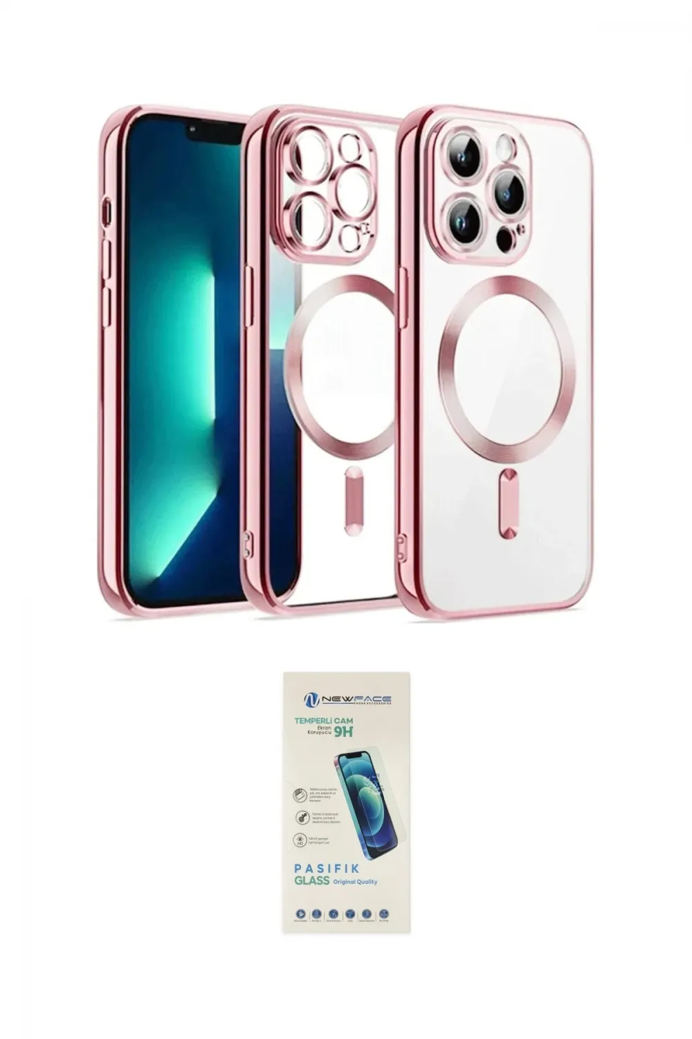 ieg™ iPhone 13 Pro Max Kılıf Nova Işık Özel Seri - Şeffaf Pasifik Cam Ekran Koruyucu