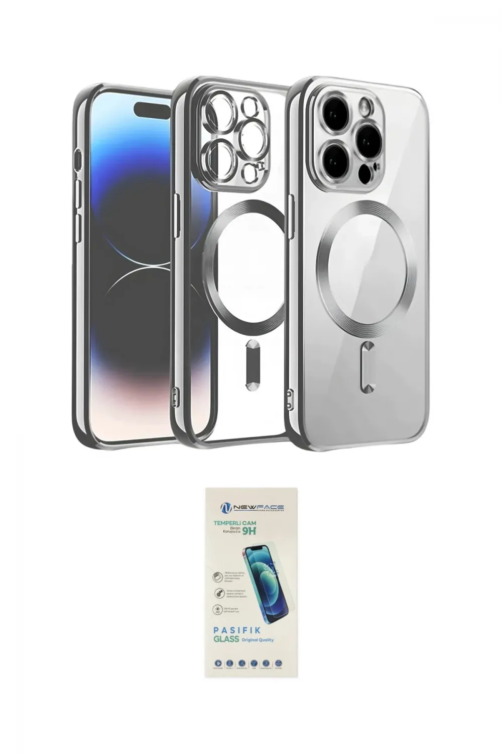 ieg™ iPhone 13 Pro Max Kılıf Nova Işık Özel Seri - Şeffaf Pasifik Cam Ekran Koruyucu