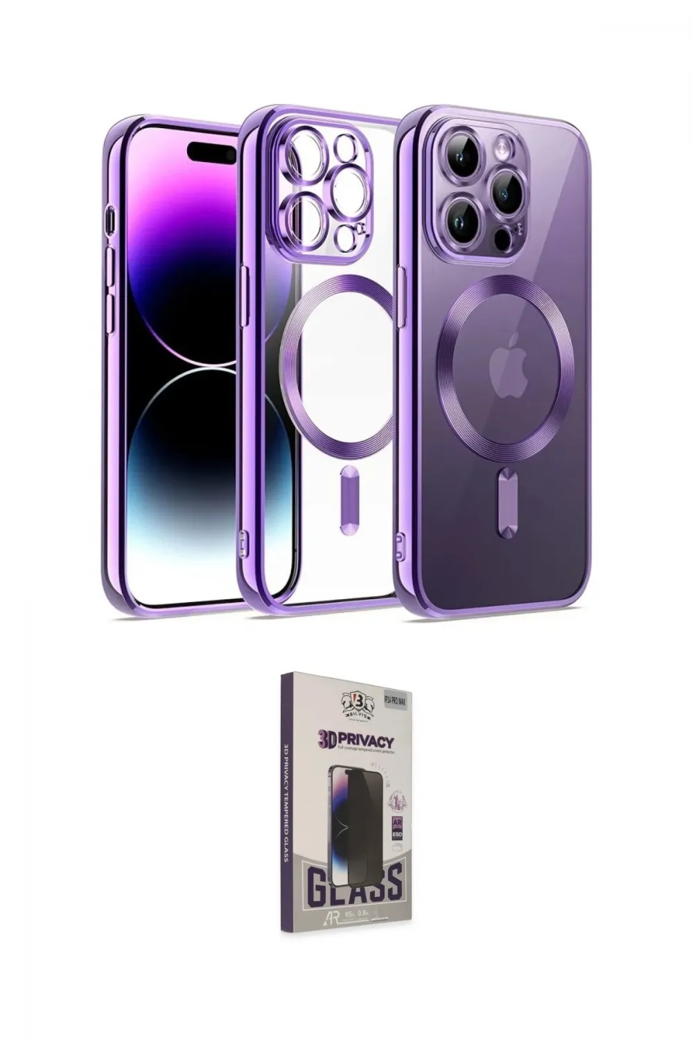 ieg™ iPhone 13 Pro Max Kılıf Nova Işık Özel Seri - Siyah Bilvis Hayalet Cam Ekran Koruyucu