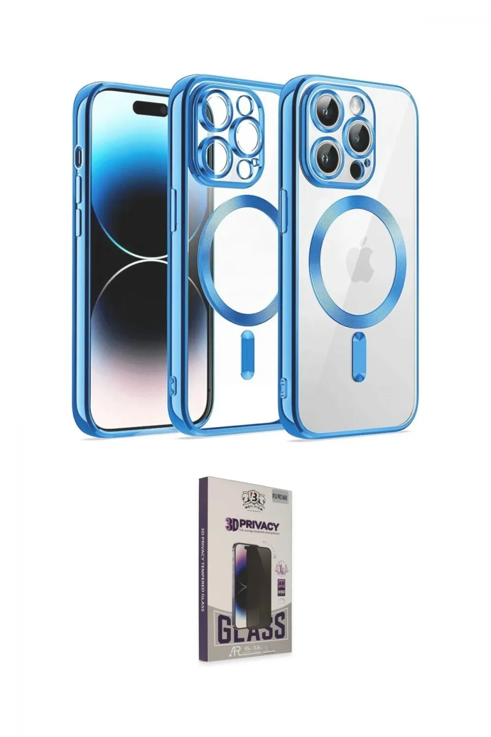 ieg™ iPhone 13 Pro Max Kılıf Nova Işık Özel Seri - Siyah Bilvis Hayalet Cam Ekran Koruyucu