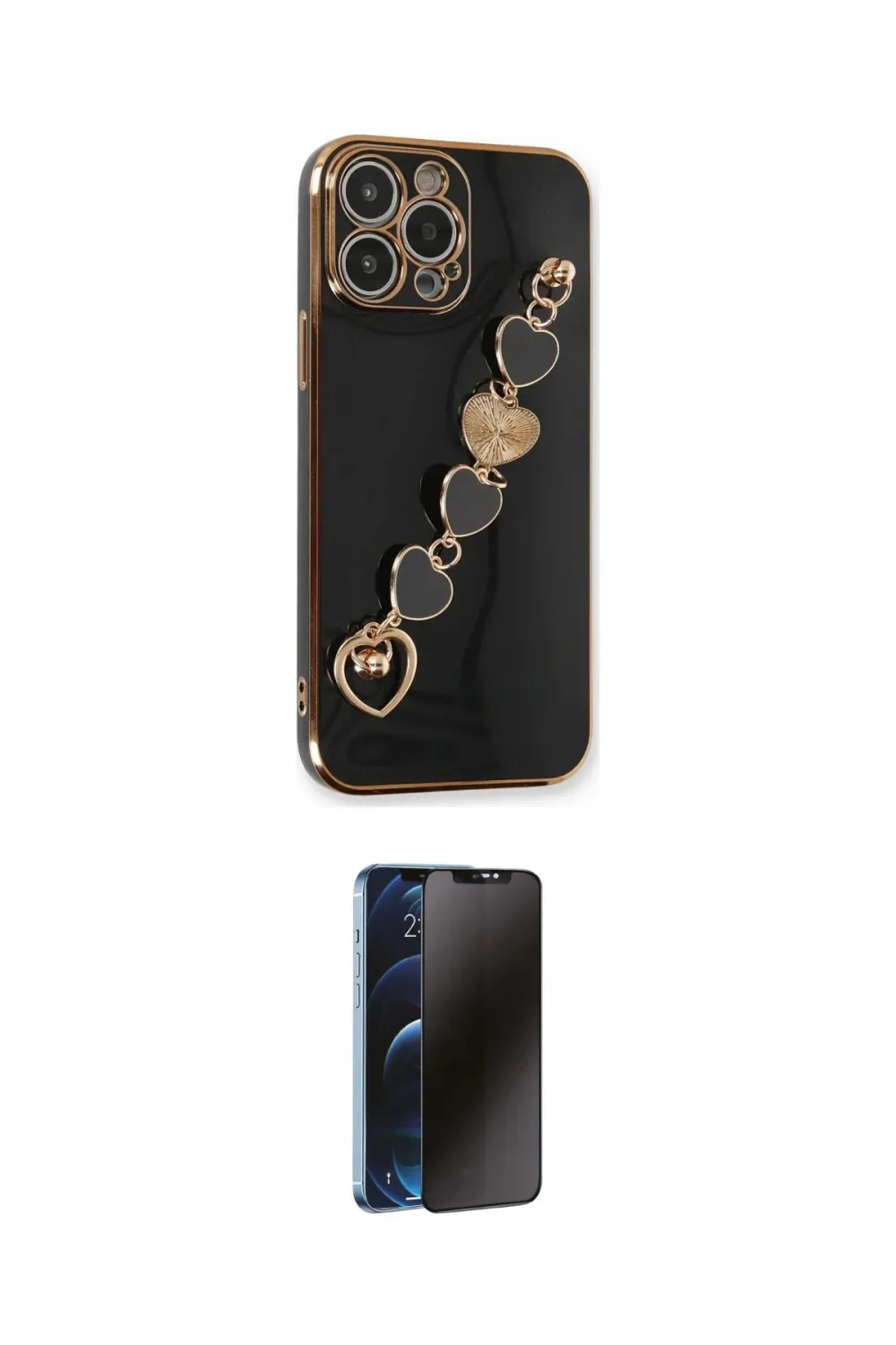ieg™ iPhone 13 Pro Max Kılıf Nova Işık Prime - Siyah 3D Antistatik Hayalet Cam Ekran Koruyucu