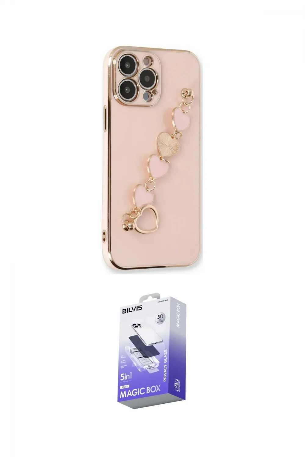ieg™ iPhone 13 Pro Max Kılıf Nova Işık Prime - Siyah Bilvis 5in1 5D Magic Hayalet Cam Ekran Koruyucu