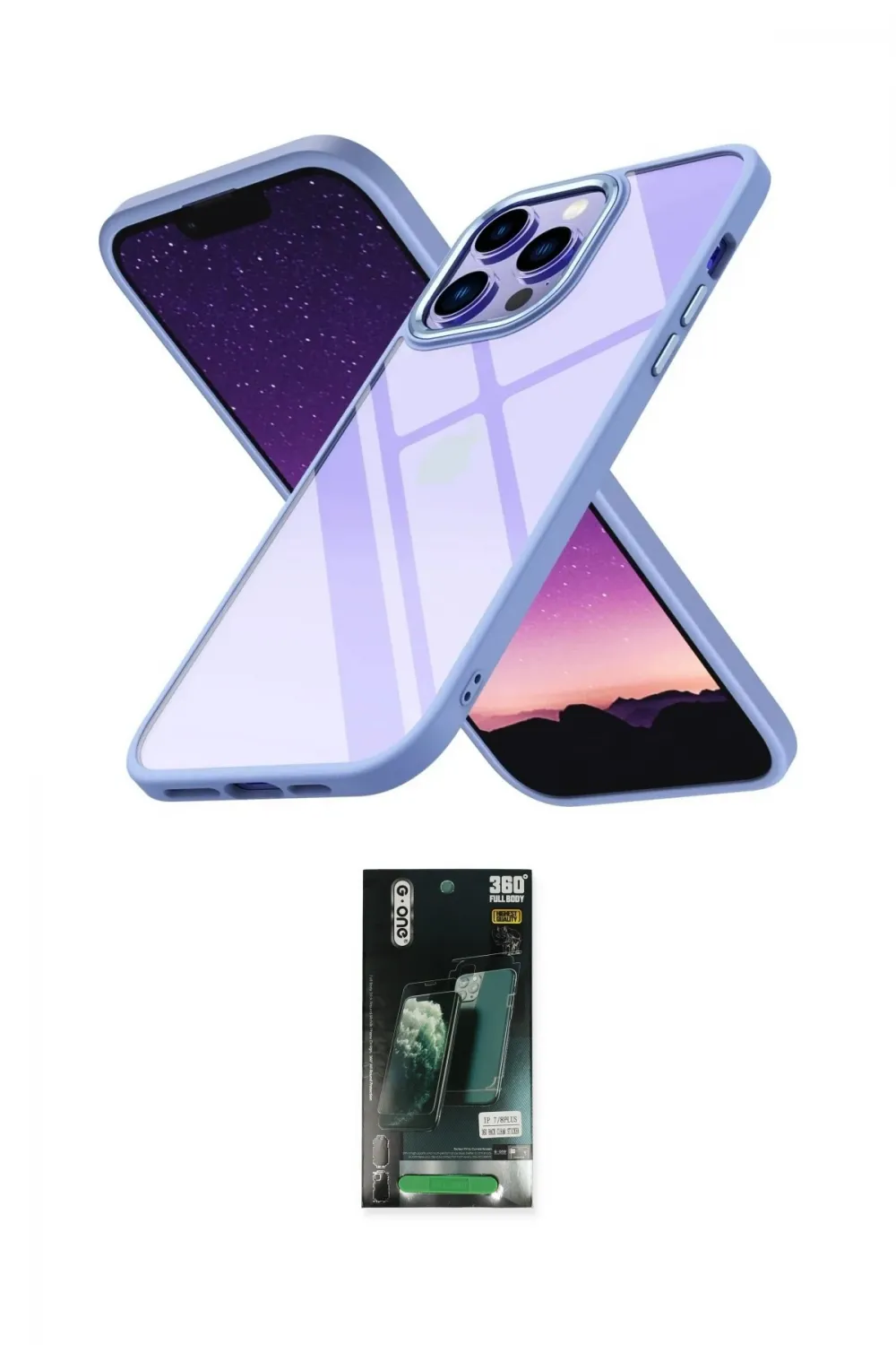 ieg™ iPhone 13 Pro Max Kılıf Nova Işık Serisi - Şeffaf 360 Full Body Arka Koruyucu