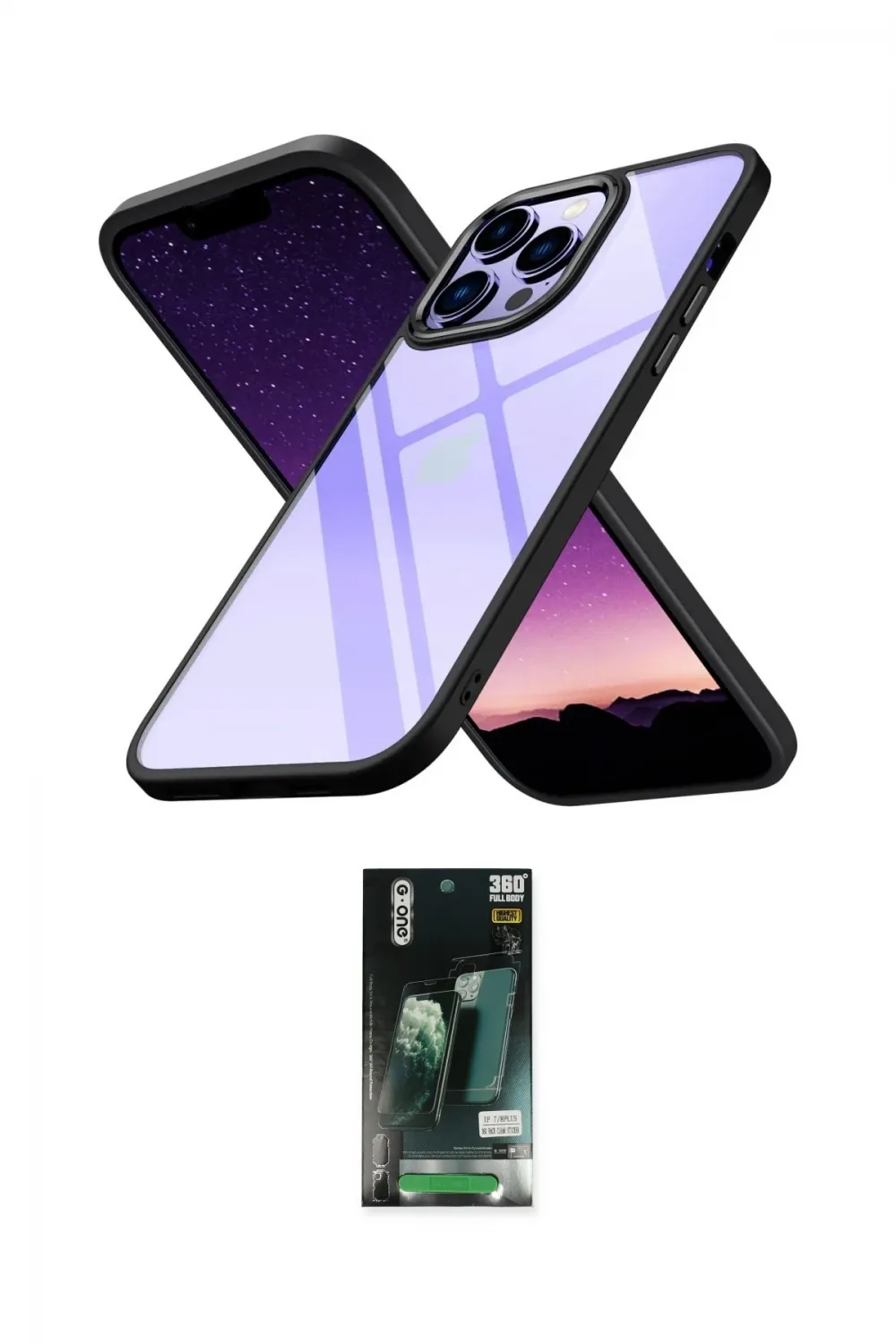 ieg™ iPhone 13 Pro Max Kılıf Nova Işık Serisi - Şeffaf 360 Full Body Arka Koruyucu