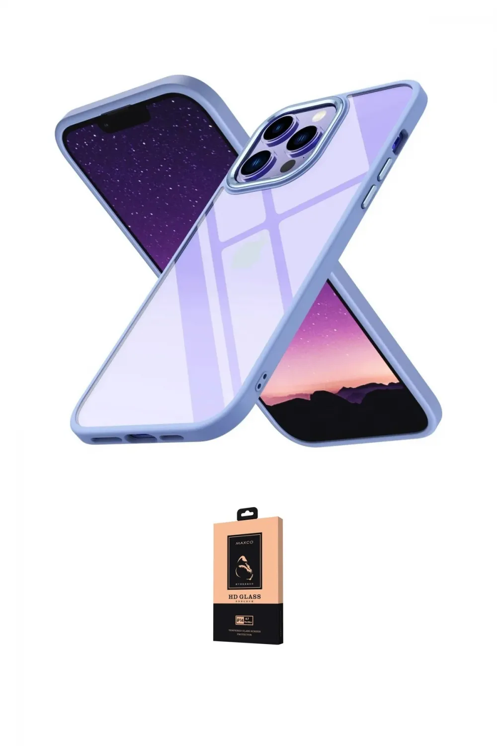 ieg™ iPhone 13 Pro Max Kılıf Nova Işık Serisi - Şeffaf Maxco Cam Ekran Koruyucu
