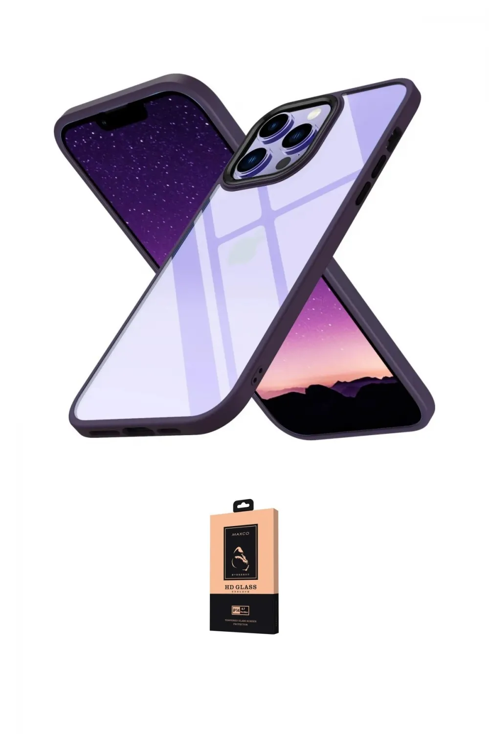 ieg™ iPhone 13 Pro Max Kılıf Nova Işık Serisi - Şeffaf Maxco Cam Ekran Koruyucu