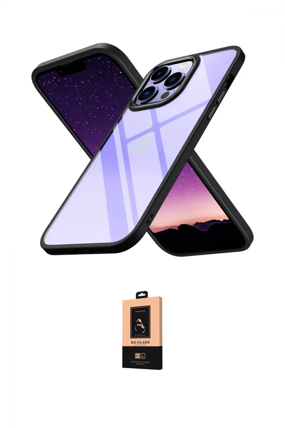 ieg™ iPhone 13 Pro Max Kılıf Nova Işık Serisi - Şeffaf Maxco Cam Ekran Koruyucu
