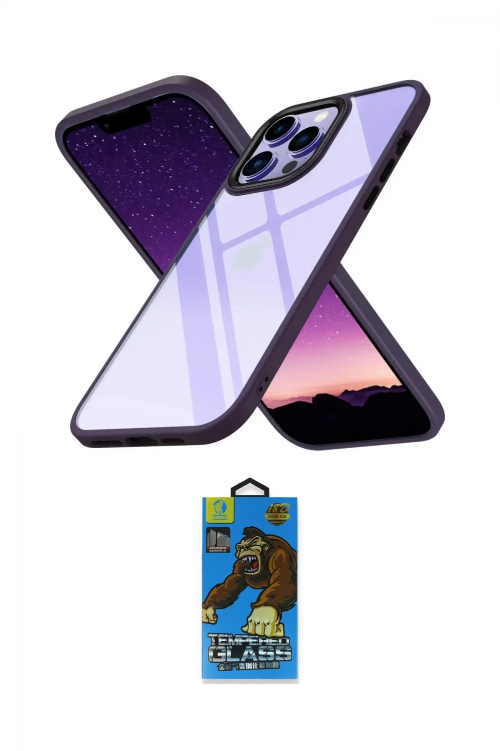 ieg™ iPhone 13 Pro Max Kılıf Nova Işık Serisi - Siyah 18D Cam Ekran Koruyucu