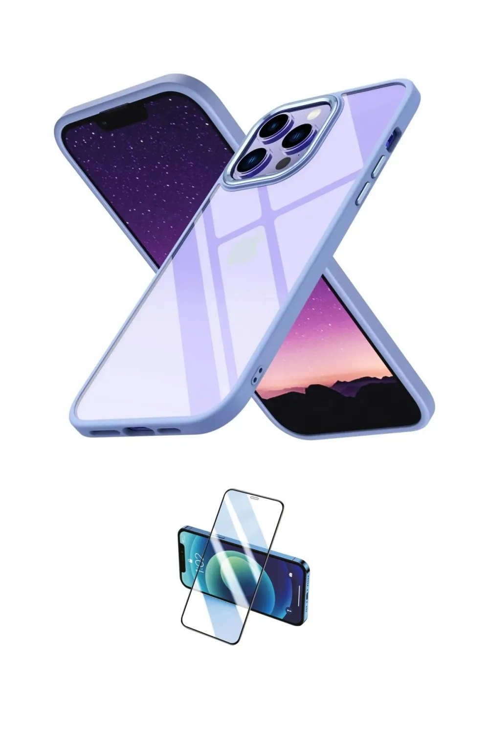 ieg™ iPhone 13 Pro Max Kılıf Nova Işık Serisi - Siyah 3D Antistatik Cam Ekran Koruyucu