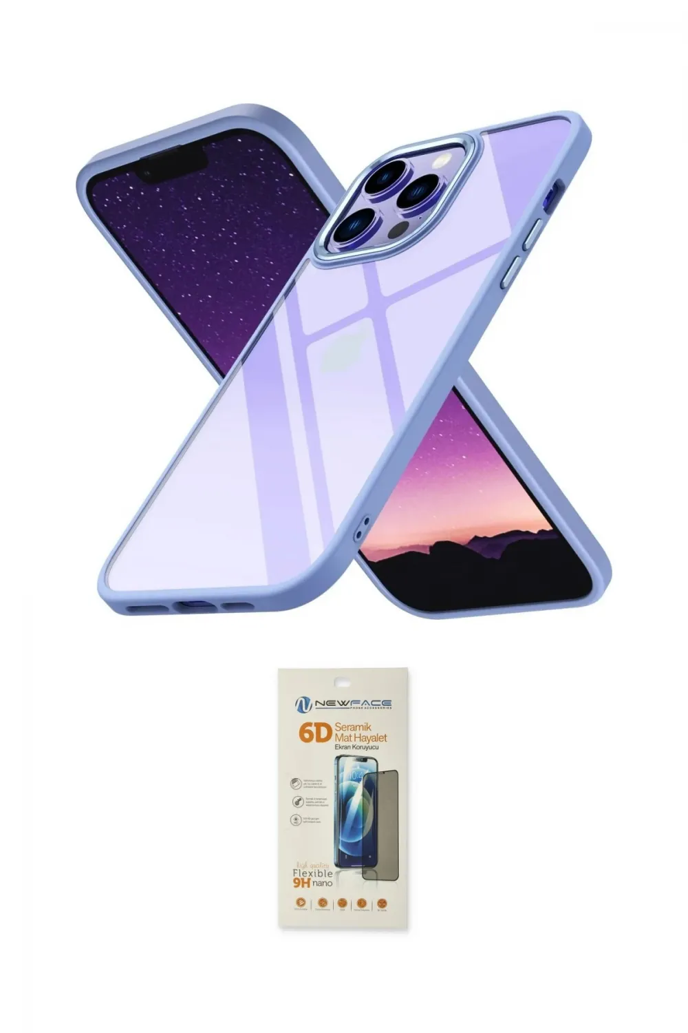 ieg™ iPhone 13 Pro Max Kılıf Nova Işık Serisi - Siyah 6D Mat Seramik Hayalet Nano Ekran Koruyucu