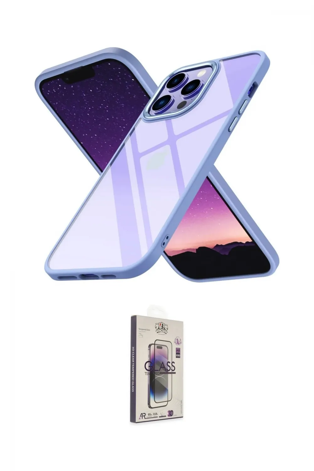 ieg™ iPhone 13 Pro Max Kılıf Nova Işık Serisi - Siyah Bilvis 3D Cam Ekran Koruyucu