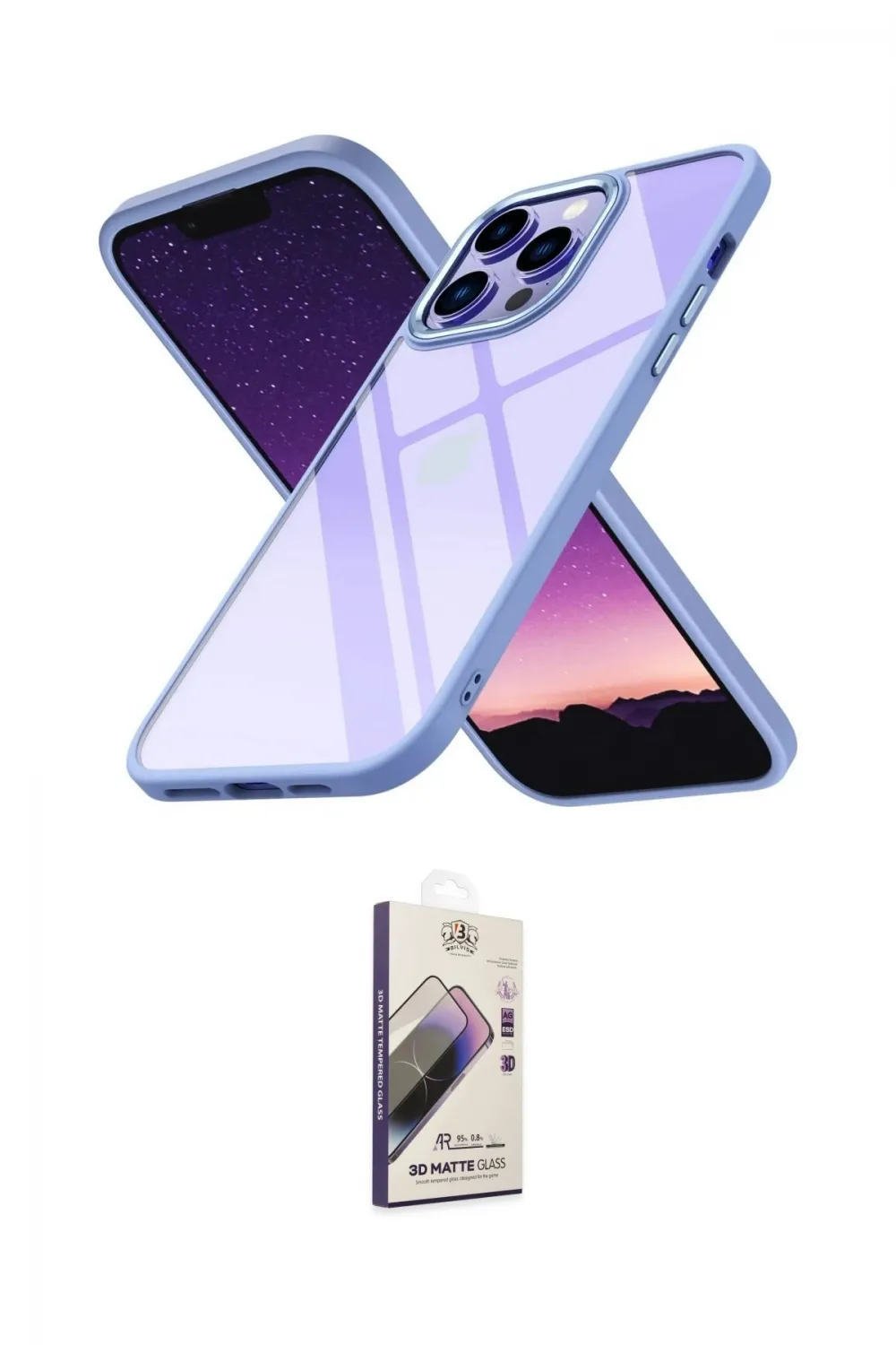 ieg™ iPhone 13 Pro Max Kılıf Nova Işık Serisi - Siyah Bilvis 3D Mat Cam Ekran Koruyucu