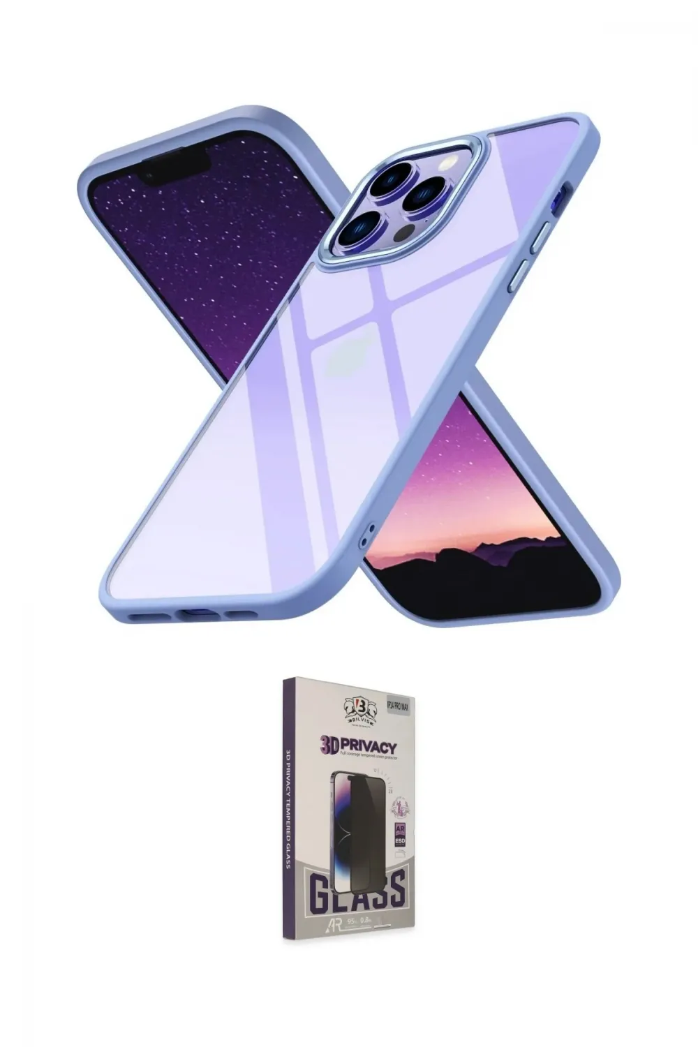 ieg™ iPhone 13 Pro Max Kılıf Nova Işık Serisi - Siyah Bilvis Hayalet Cam Ekran Koruyucu