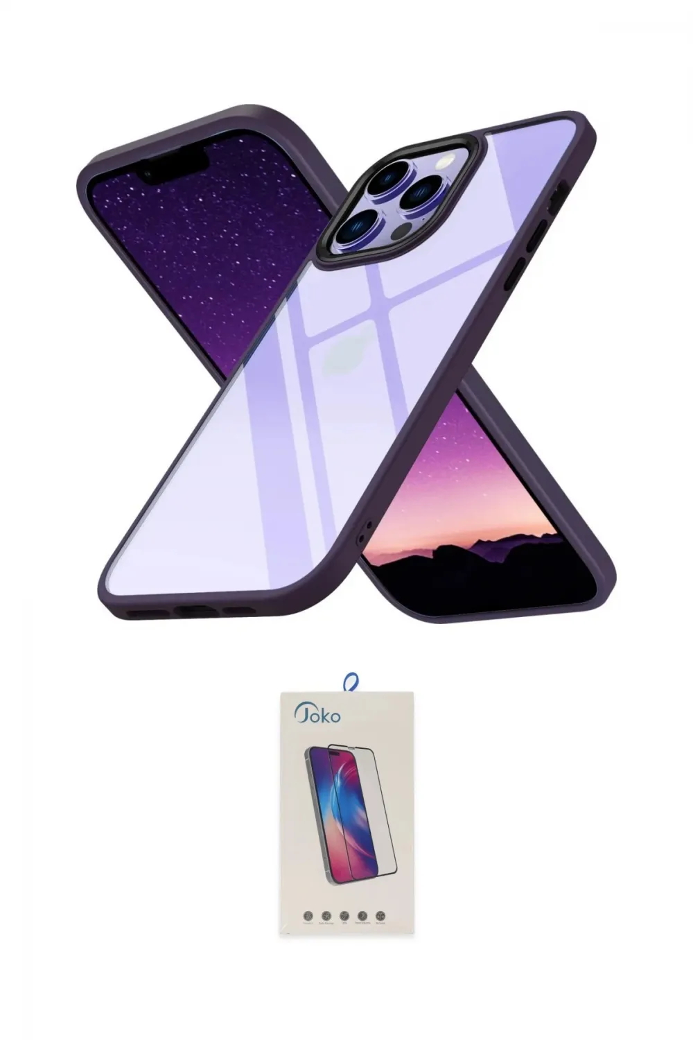 ieg™ iPhone 13 Pro Max Kılıf Nova Işık Serisi - Siyah Joko 5D Cam