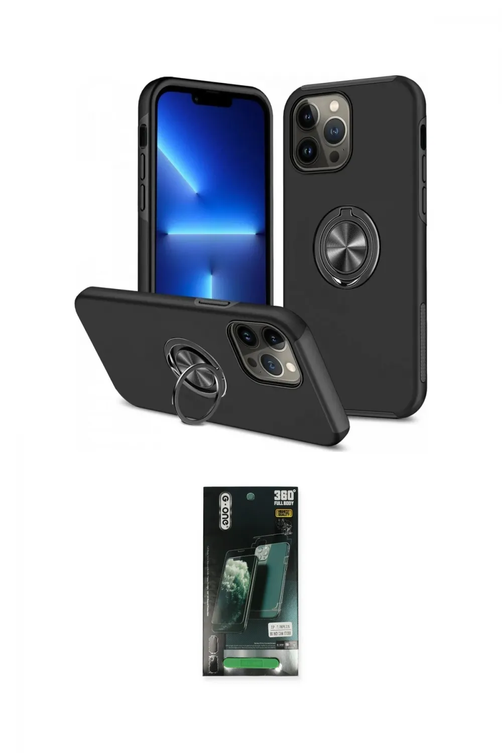 ieg™ iPhone 13 Pro Max Kılıf Odak Form Prime - Şeffaf 360 Full Body Arka Koruyucu