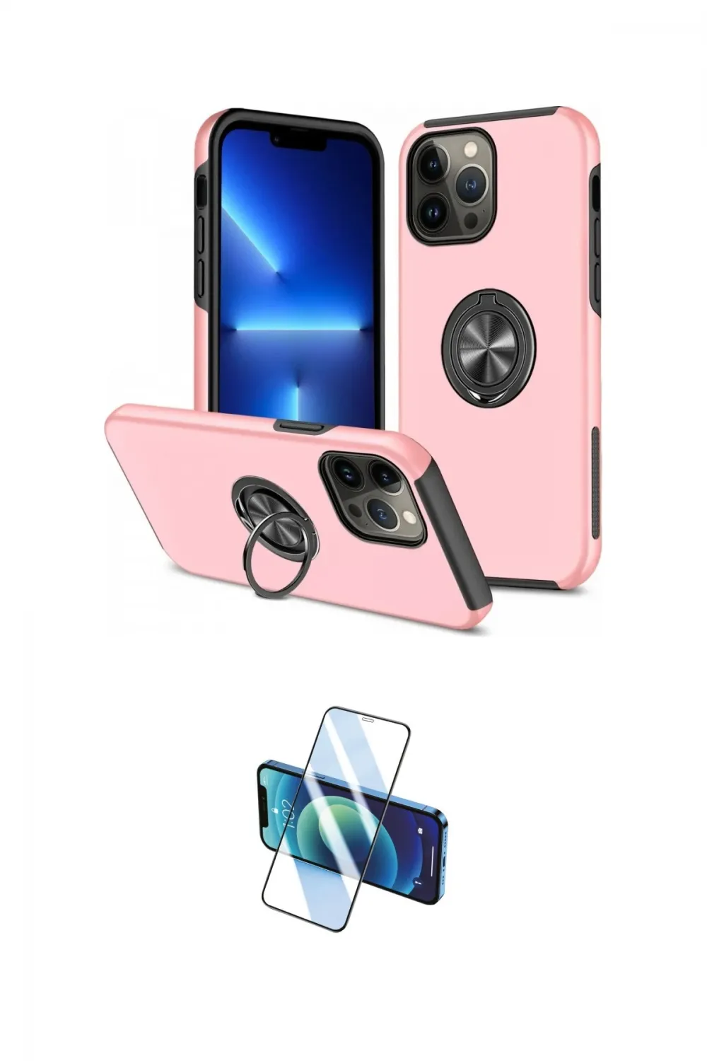 ieg™ iPhone 13 Pro Max Kılıf Odak Form Prime - Siyah 3D Antistatik Cam Ekran Koruyucu