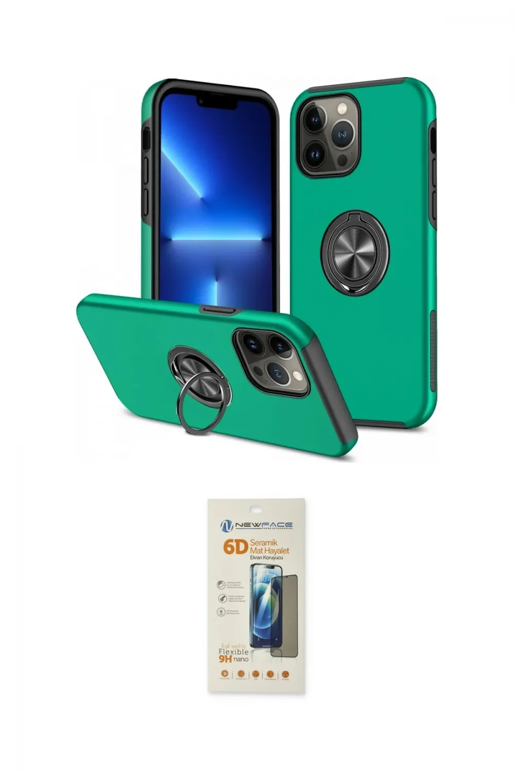 ieg™ iPhone 13 Pro Max Kılıf Odak Form Prime - Siyah 6D Mat Seramik Hayalet Nano Ekran Koruyucu