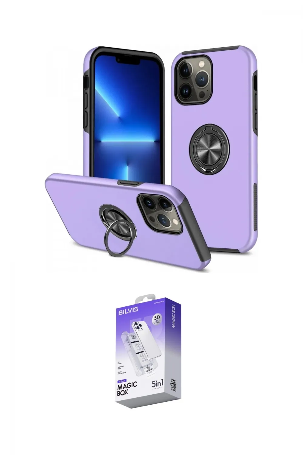 ieg™ iPhone 13 Pro Max Kılıf Odak Form Prime - Siyah Bilvis 5in1 3D Magic Cam Ekran Koruyucu