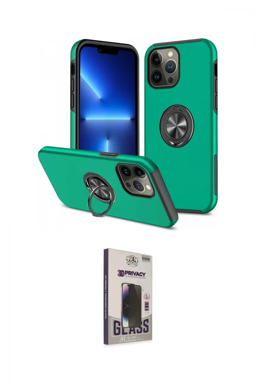 ieg™ iPhone 13 Pro Max Kılıf Odak Form Prime - Siyah Bilvis Hayalet Cam Ekran Koruyucu