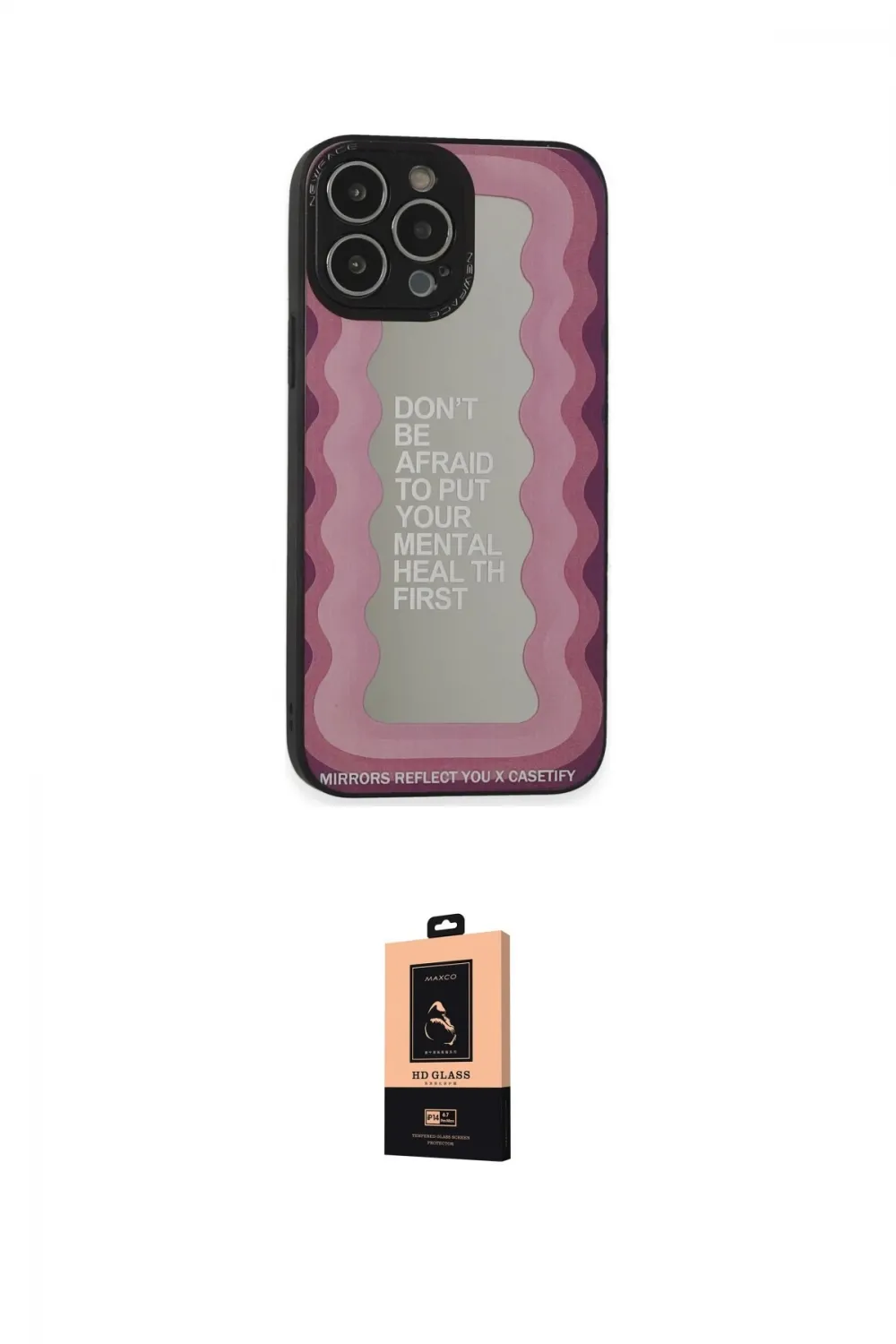 ieg™ iPhone 13 Pro Max Kılıf Odak Klasik Serisi - Şeffaf Maxco Cam Ekran Koruyucu