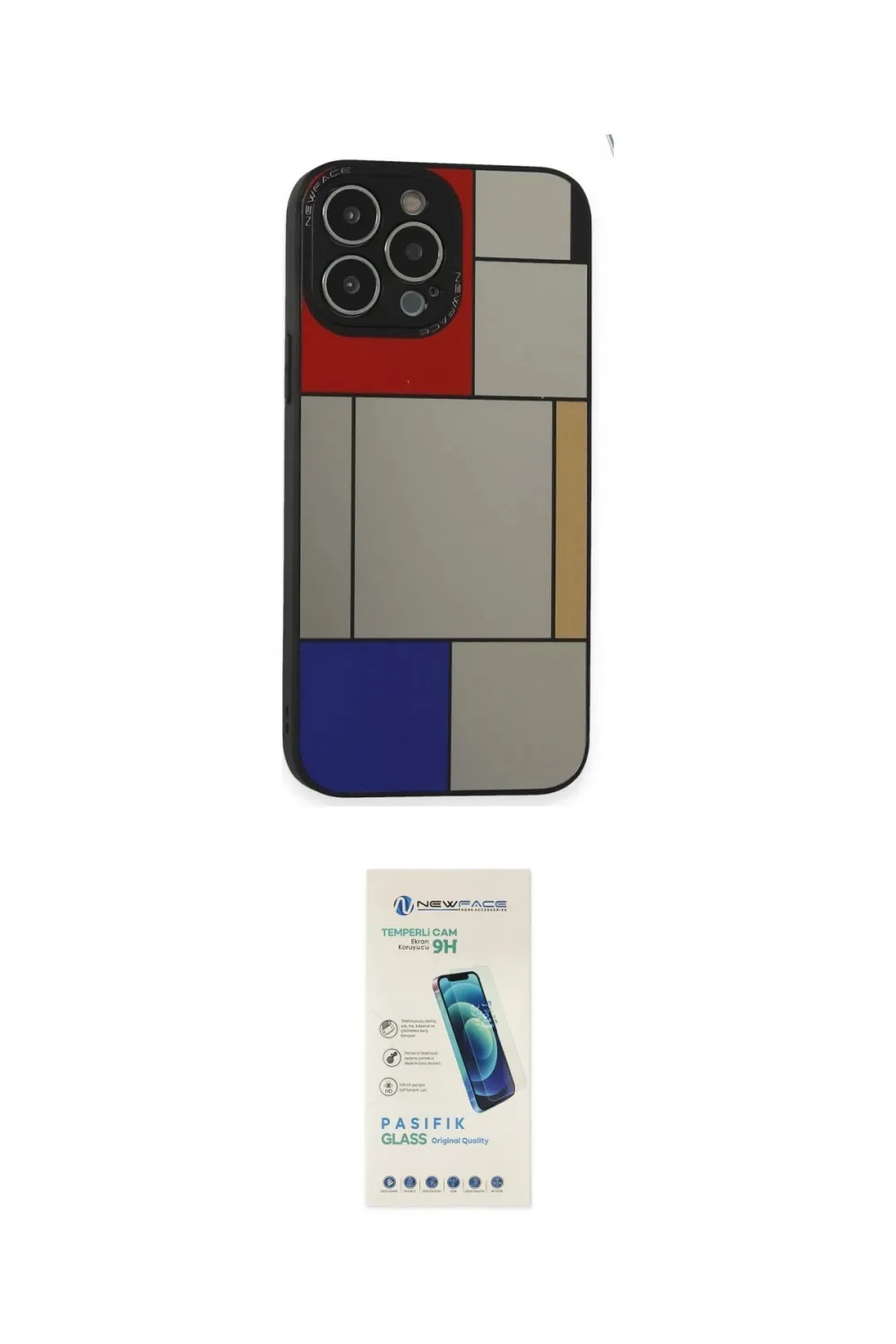 ieg™ iPhone 13 Pro Max Kılıf Odak Klasik Serisi - Şeffaf Pasifik Cam Ekran Koruyucu