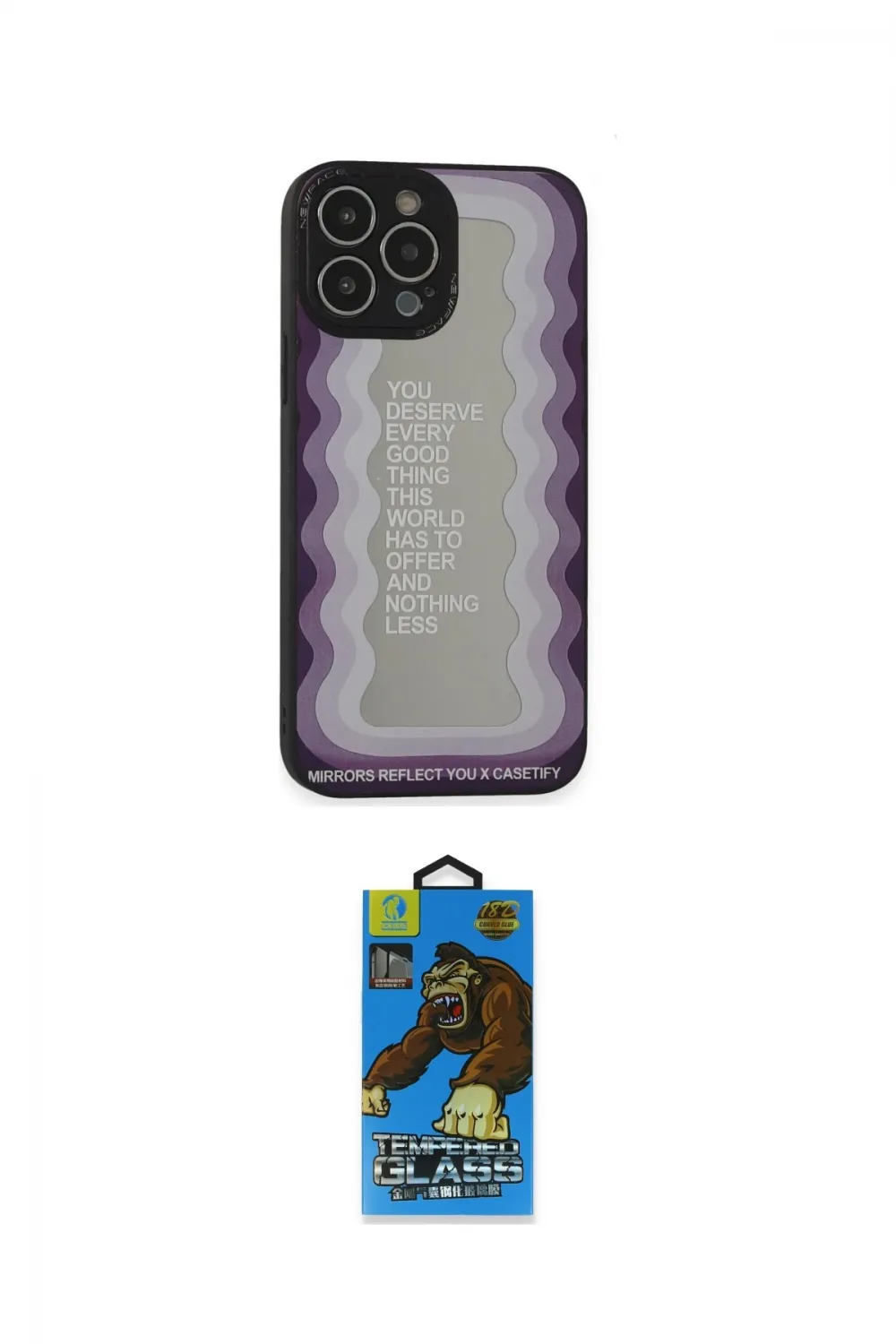 ieg™ iPhone 13 Pro Max Kılıf Odak Klasik Serisi - Siyah 18D Cam Ekran Koruyucu