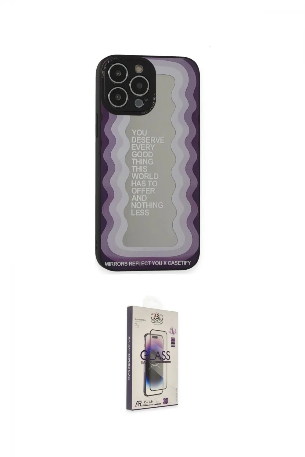 ieg™ iPhone 13 Pro Max Kılıf Odak Klasik Serisi - Siyah Bilvis 3D Cam Ekran Koruyucu