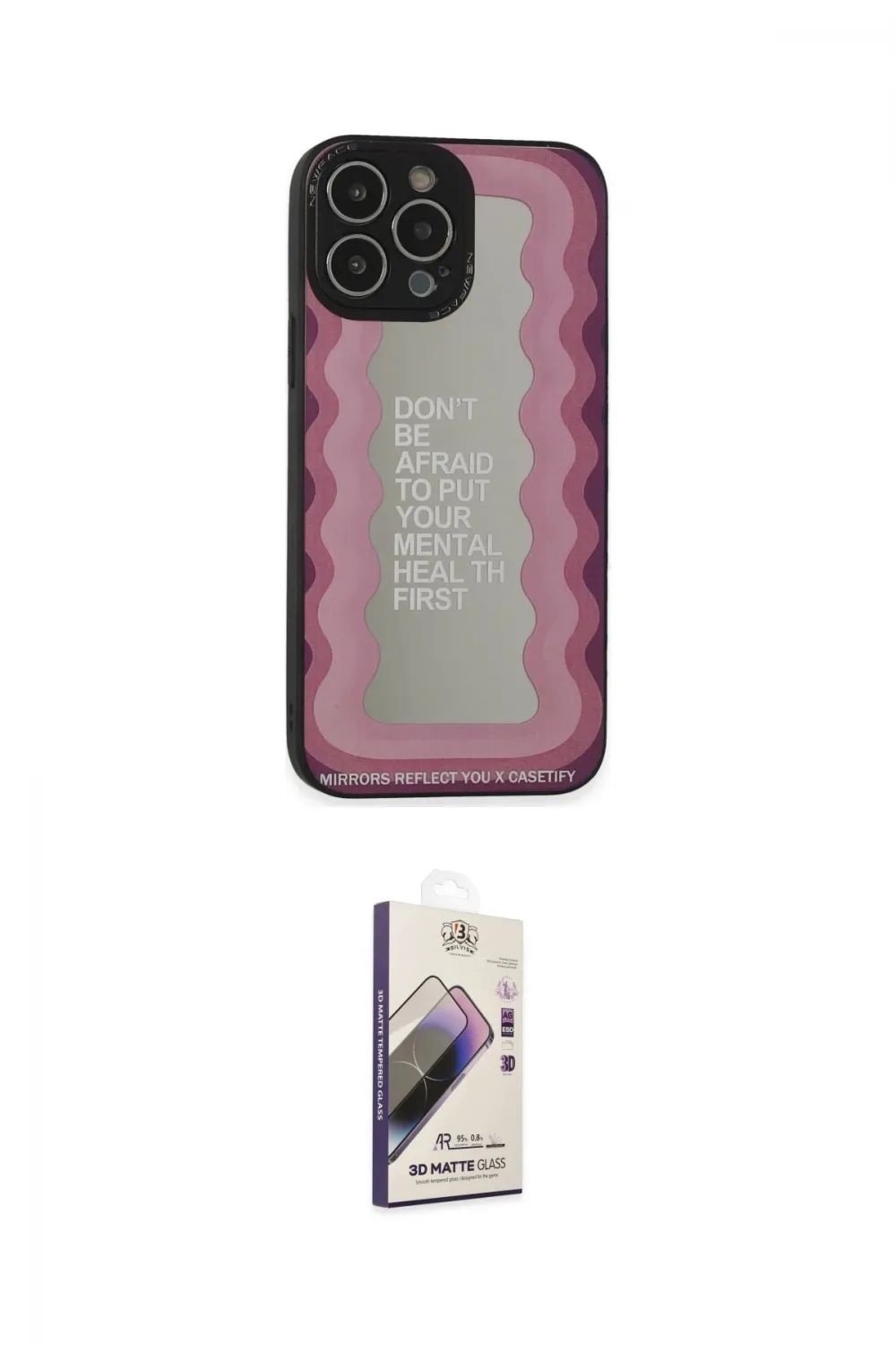 ieg™ iPhone 13 Pro Max Kılıf Odak Klasik Serisi - Siyah Bilvis 3D Mat Cam Ekran Koruyucu
