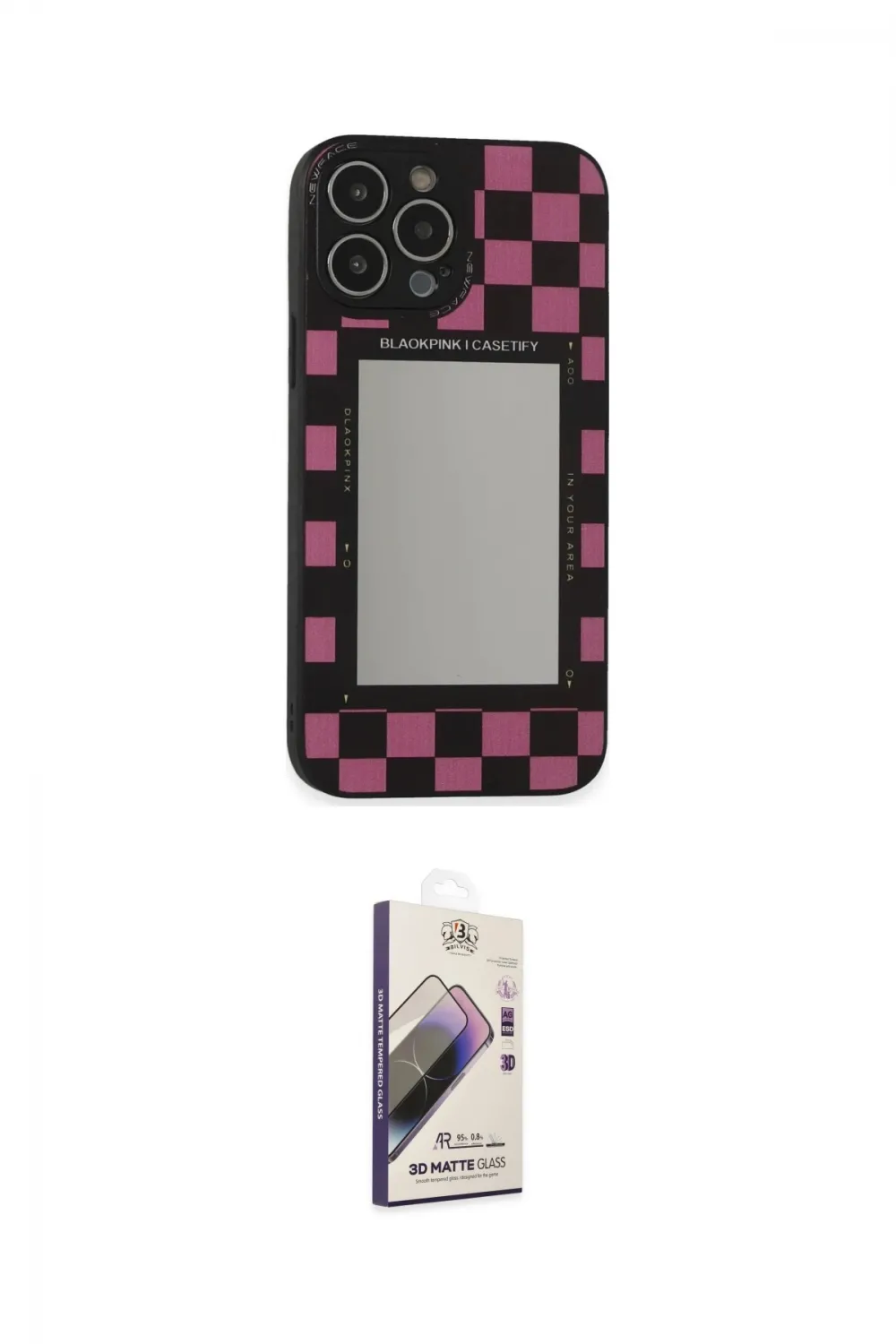 ieg™ iPhone 13 Pro Max Kılıf Odak Klasik Serisi - Siyah Bilvis 3D Mat Cam Ekran Koruyucu