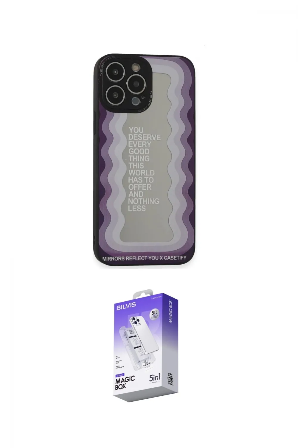 ieg™ iPhone 13 Pro Max Kılıf Odak Klasik Serisi - Siyah Bilvis 5in1 3D Magic Cam Ekran Koruyucu