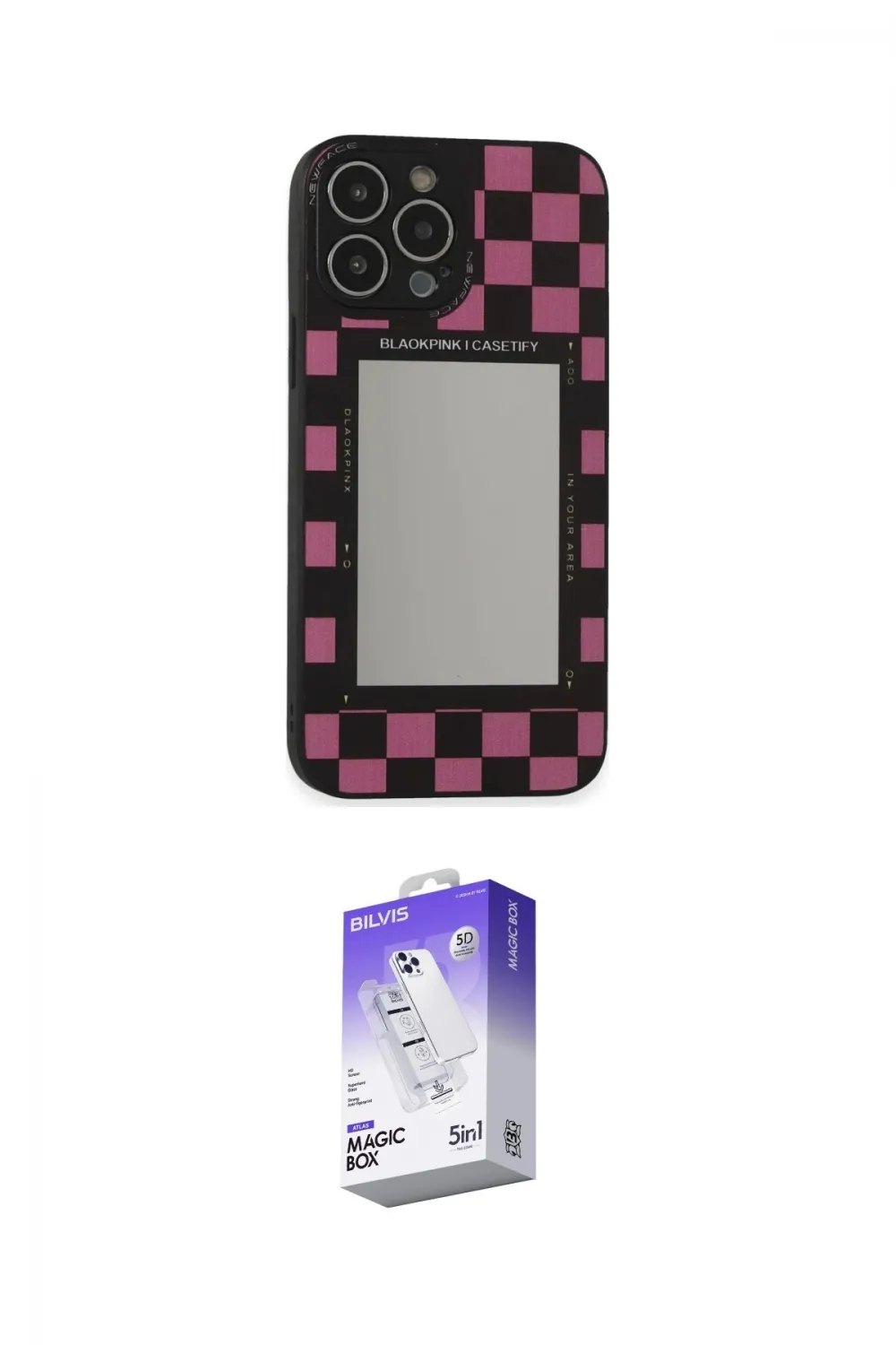 ieg™ iPhone 13 Pro Max Kılıf Odak Klasik Serisi - Siyah Bilvis 5in1 3D Magic Cam Ekran Koruyucu