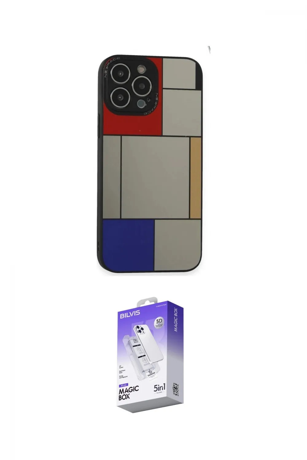 ieg™ iPhone 13 Pro Max Kılıf Odak Klasik Serisi - Siyah Bilvis 5in1 3D Magic Cam Ekran Koruyucu