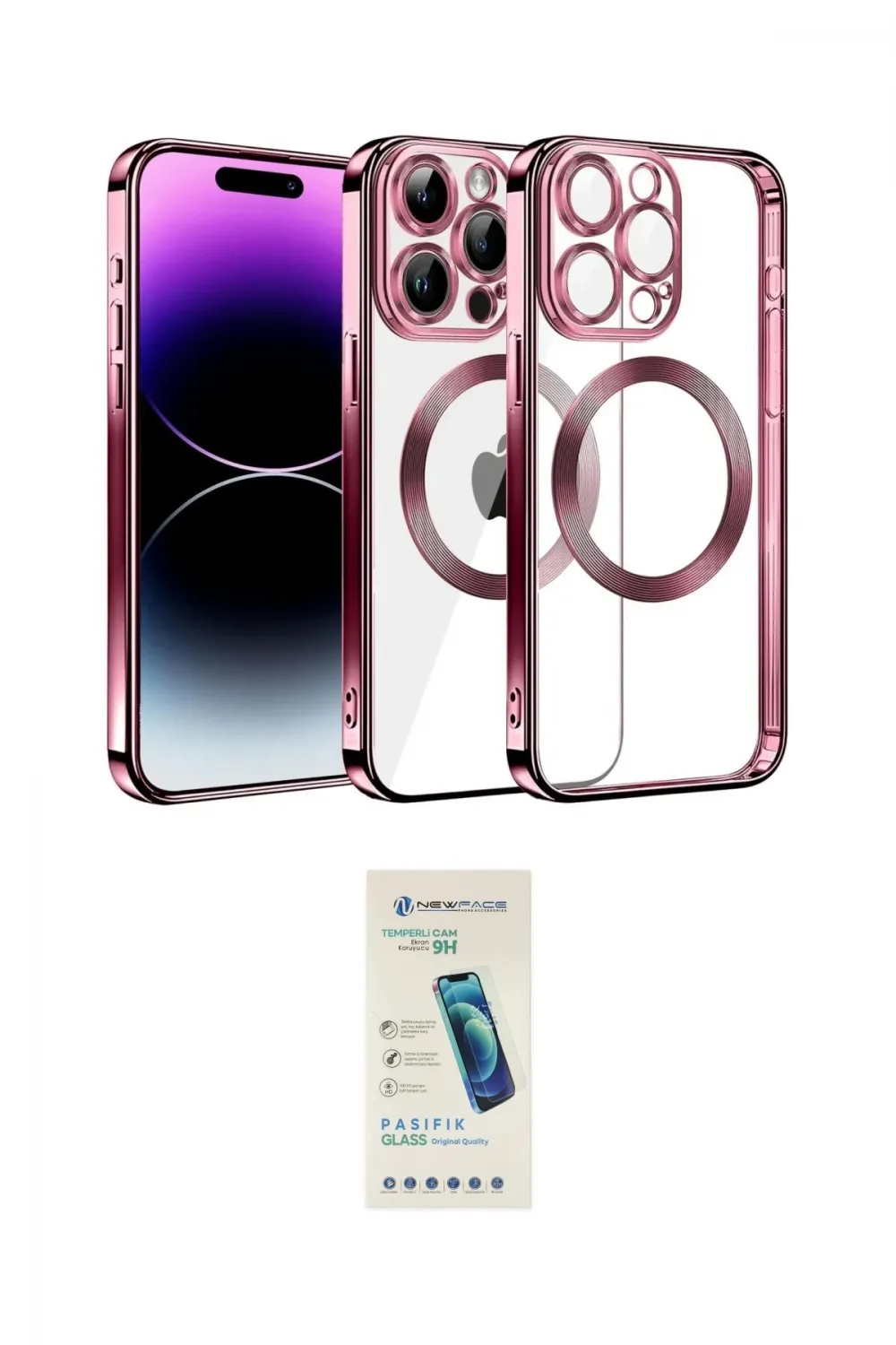 ieg™ iPhone 13 Pro Max Kılıf Pusula Form - Şeffaf Pasifik Cam Ekran Koruyucu