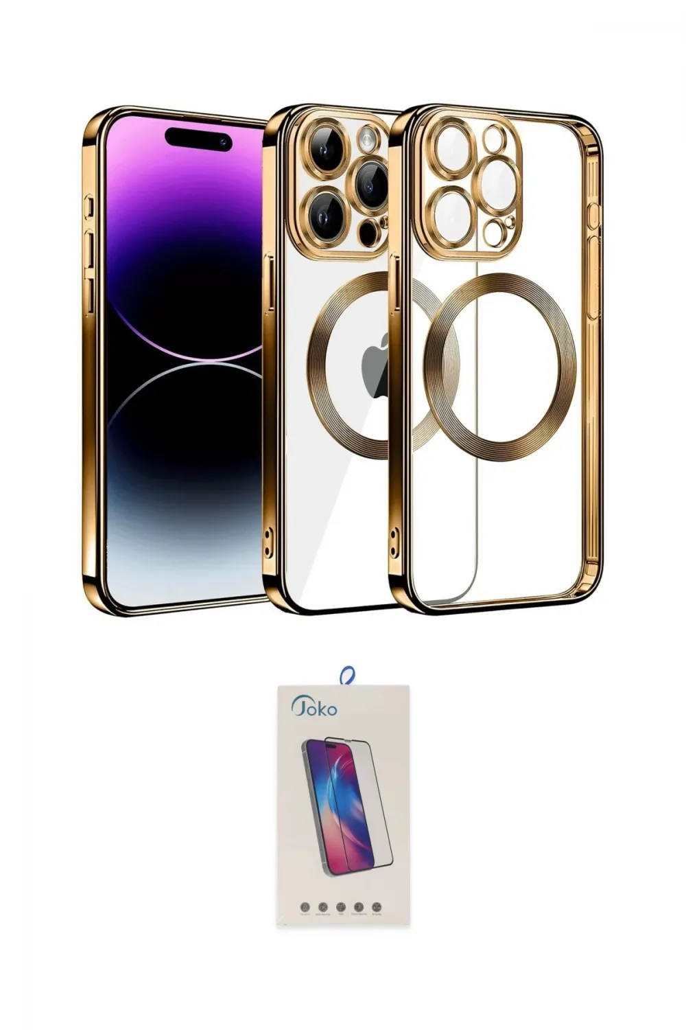 ieg™ iPhone 13 Pro Max Kılıf Pusula Form - Siyah Joko 5D Cam