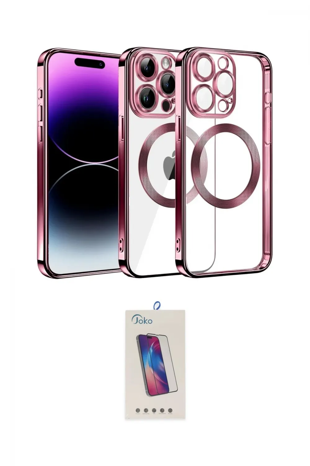 ieg™ iPhone 13 Pro Max Kılıf Pusula Form - Siyah Joko 5D Cam