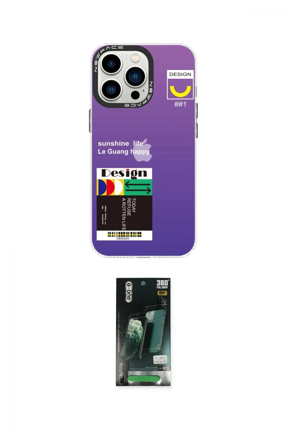 ieg™ iPhone 13 Pro Max Kılıf Siluet Çizgi Koleksiyonu - Şeffaf 360 Full Body Arka Koruyucu