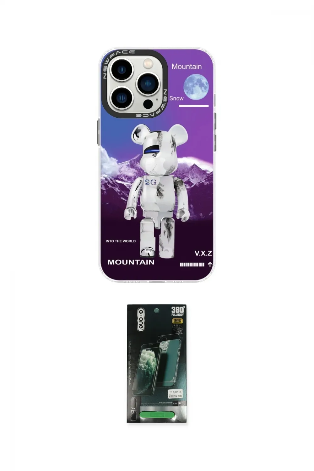 ieg™ iPhone 13 Pro Max Kılıf Siluet Çizgi Koleksiyonu - Şeffaf 360 Full Body Arka Koruyucu