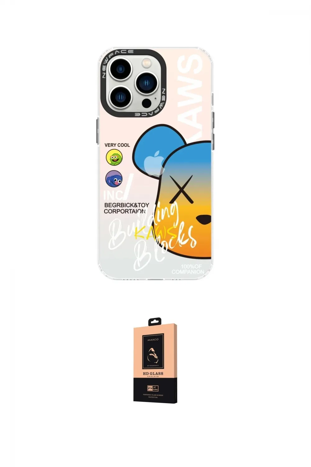 ieg™ iPhone 13 Pro Max Kılıf Siluet Çizgi Koleksiyonu - Şeffaf Maxco Cam Ekran Koruyucu