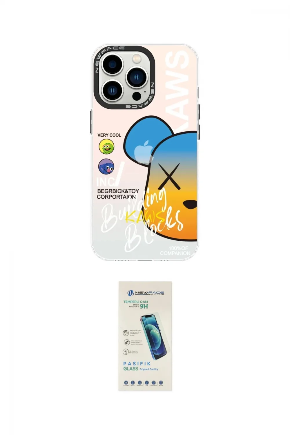 ieg™ iPhone 13 Pro Max Kılıf Siluet Çizgi Koleksiyonu - Şeffaf Pasifik Cam Ekran Koruyucu