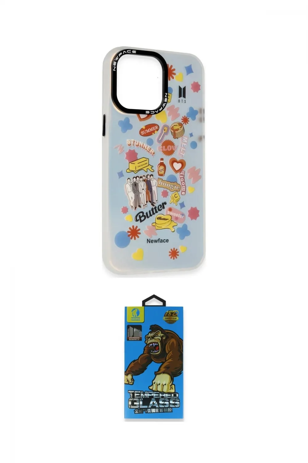 ieg™ iPhone 13 Pro Max Kılıf Siluet Çizgi Koleksiyonu - Siyah 18D Cam Ekran Koruyucu
