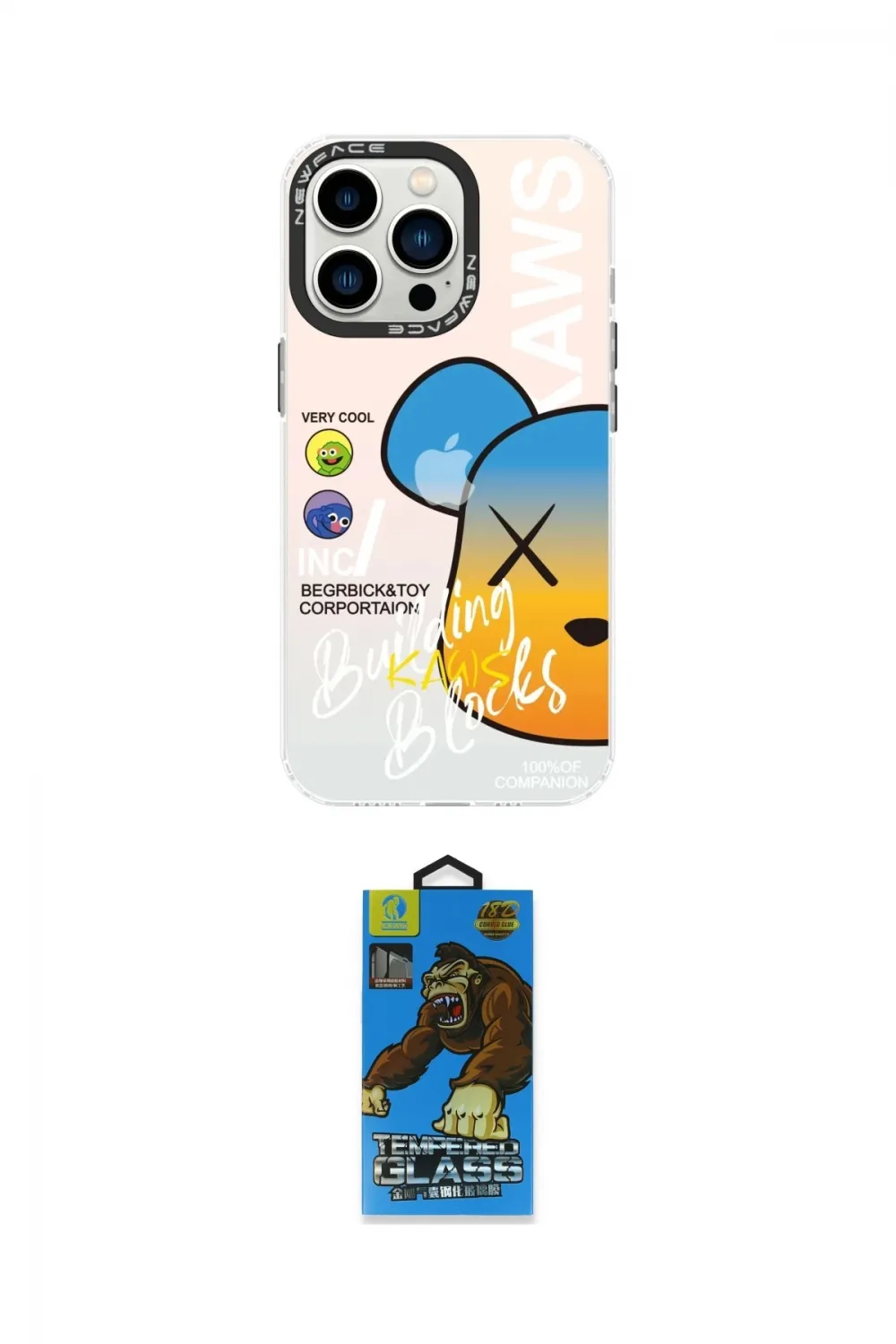 ieg™ iPhone 13 Pro Max Kılıf Siluet Çizgi Koleksiyonu - Siyah 18D Cam Ekran Koruyucu