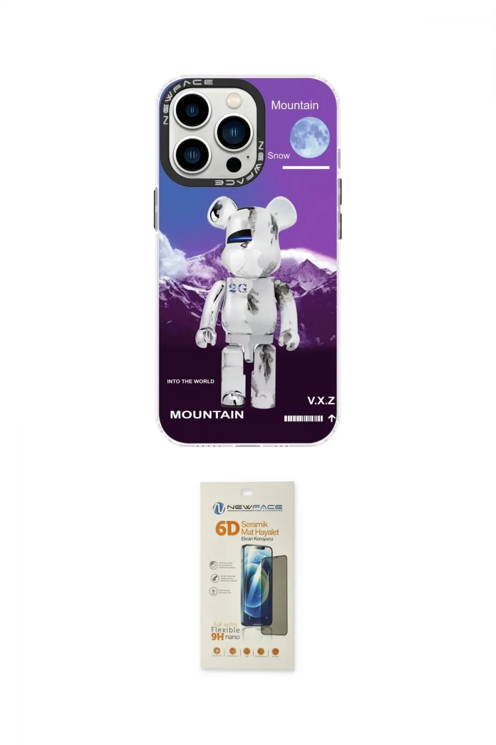 ieg™ iPhone 13 Pro Max Kılıf Siluet Çizgi Koleksiyonu - Siyah 6D Mat Seramik Hayalet Nano Ekran Koruyucu