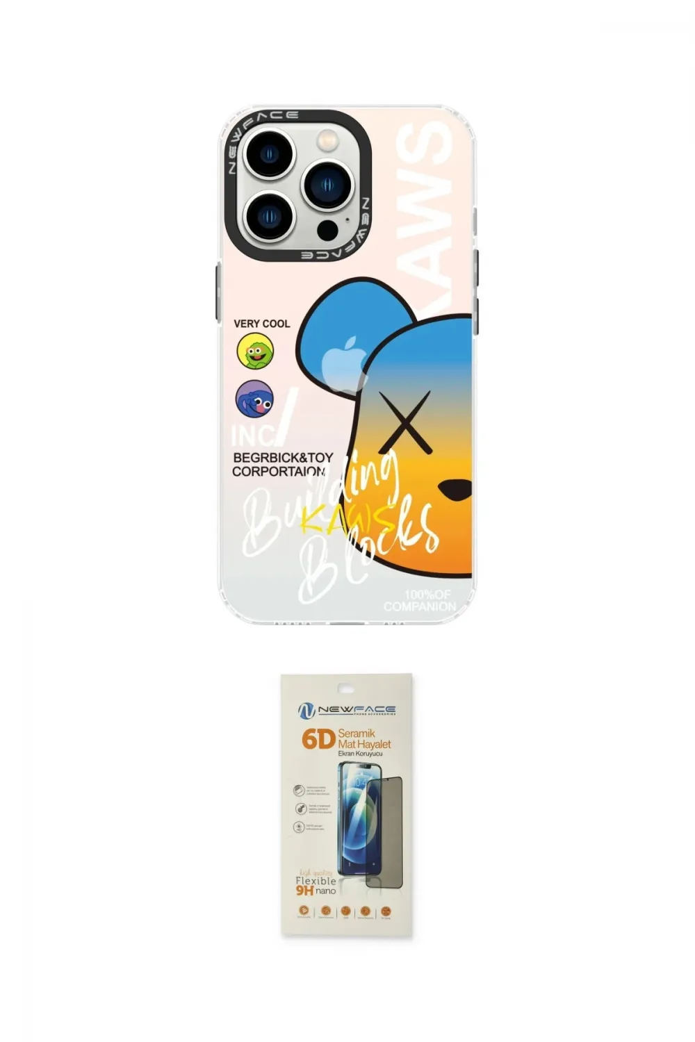 ieg™ iPhone 13 Pro Max Kılıf Siluet Çizgi Koleksiyonu - Siyah 6D Mat Seramik Hayalet Nano Ekran Koruyucu