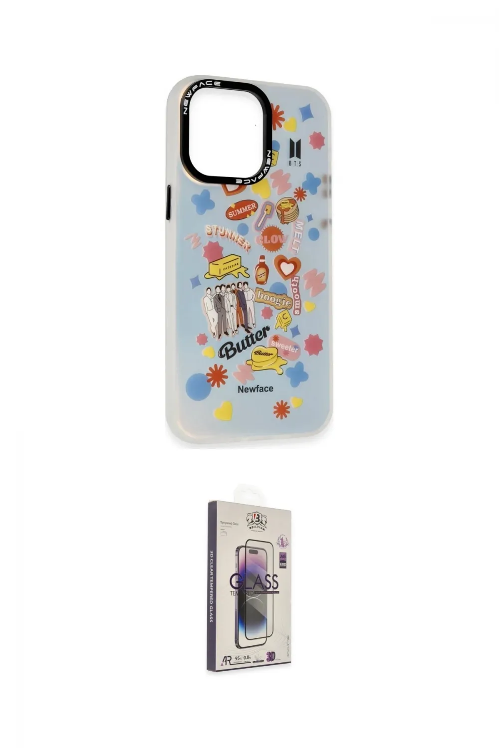 ieg™ iPhone 13 Pro Max Kılıf Siluet Çizgi Koleksiyonu - Siyah Bilvis 3D Cam Ekran Koruyucu