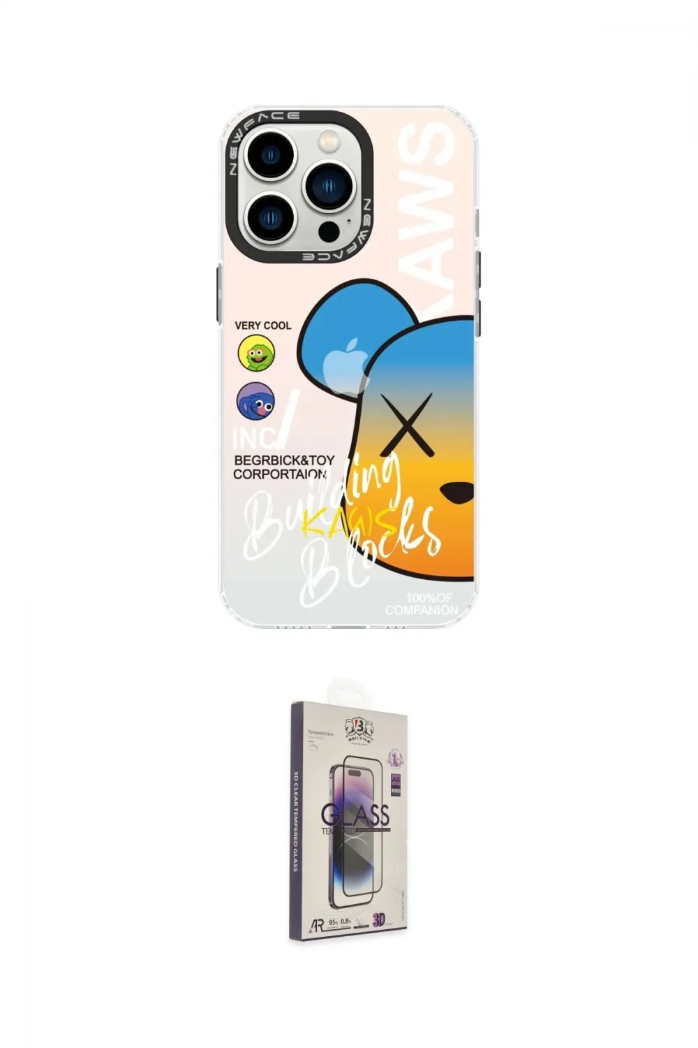 ieg™ iPhone 13 Pro Max Kılıf Siluet Çizgi Koleksiyonu - Siyah Bilvis 3D Cam Ekran Koruyucu
