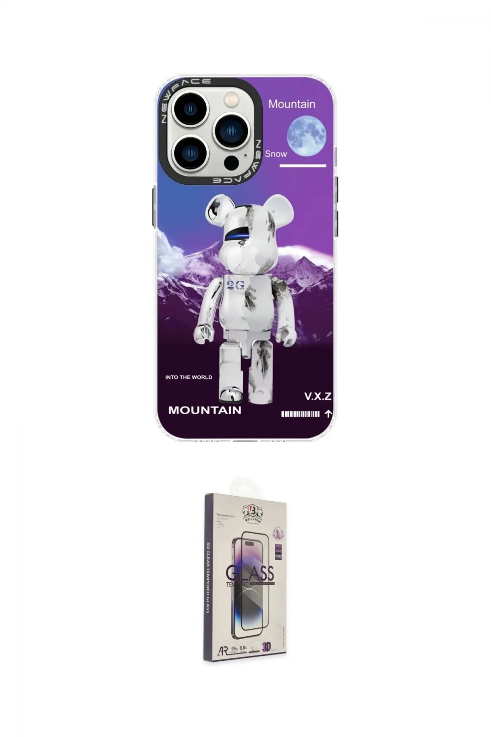 ieg™ iPhone 13 Pro Max Kılıf Siluet Çizgi Koleksiyonu - Siyah Bilvis 3D Cam Ekran Koruyucu
