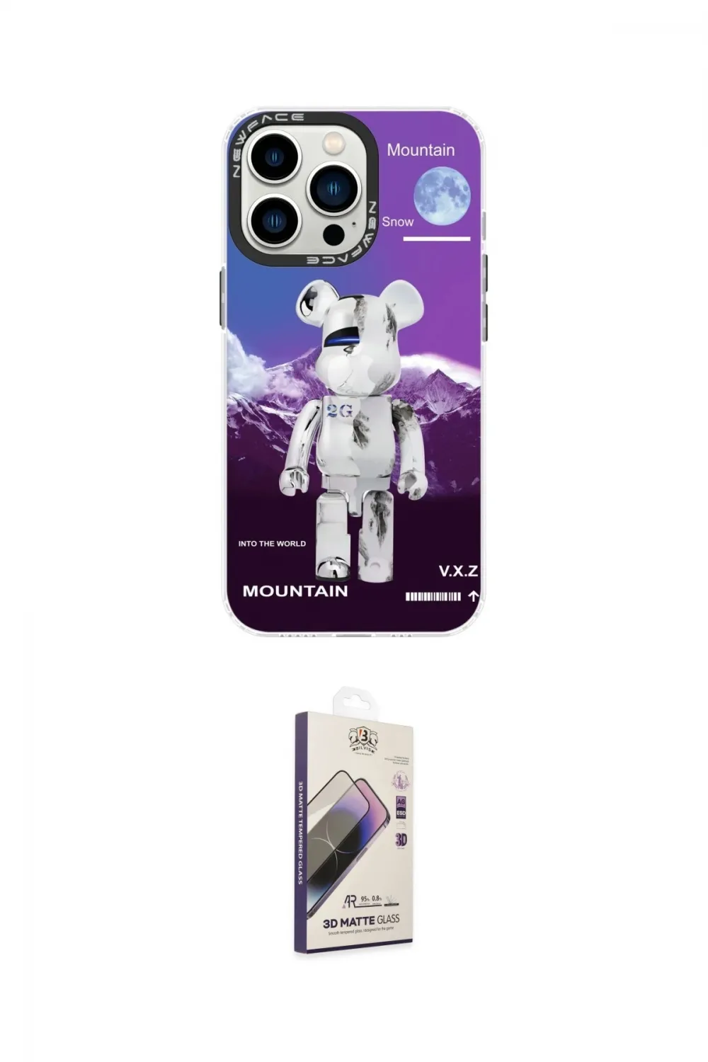 ieg™ iPhone 13 Pro Max Kılıf Siluet Çizgi Koleksiyonu - Siyah Bilvis 3D Mat Cam Ekran Koruyucu