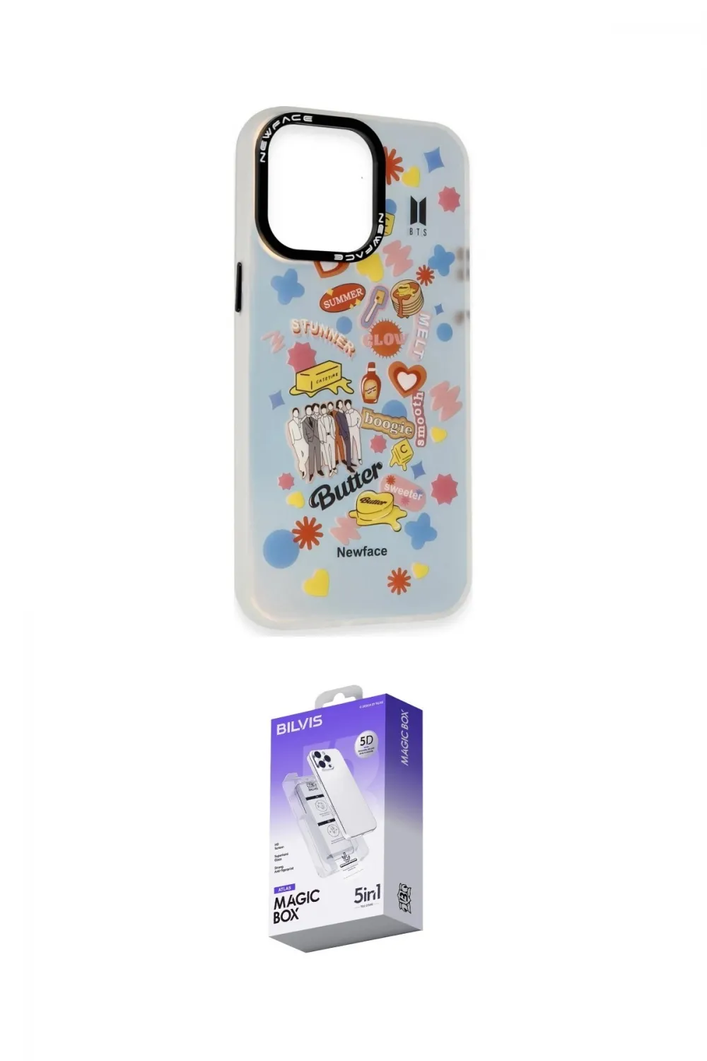 ieg™ iPhone 13 Pro Max Kılıf Siluet Çizgi Koleksiyonu - Siyah Bilvis 5in1 3D Magic Cam Ekran Koruyucu
