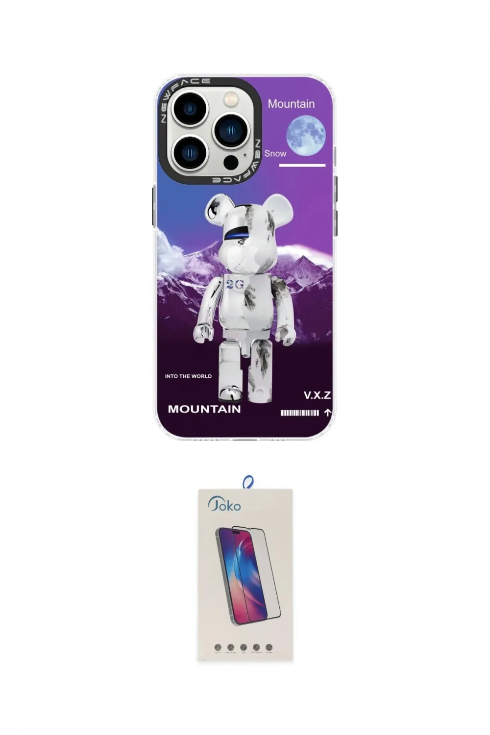 ieg™ iPhone 13 Pro Max Kılıf Siluet Çizgi Koleksiyonu - Siyah Joko 5D Cam